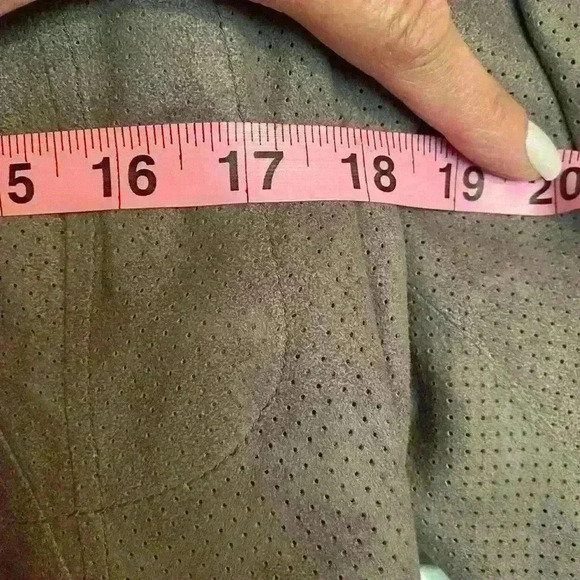 Koc Leather & Fur Open Jacket - Taupe/Greige UK 34/US size 6 - Picture 6 of 8